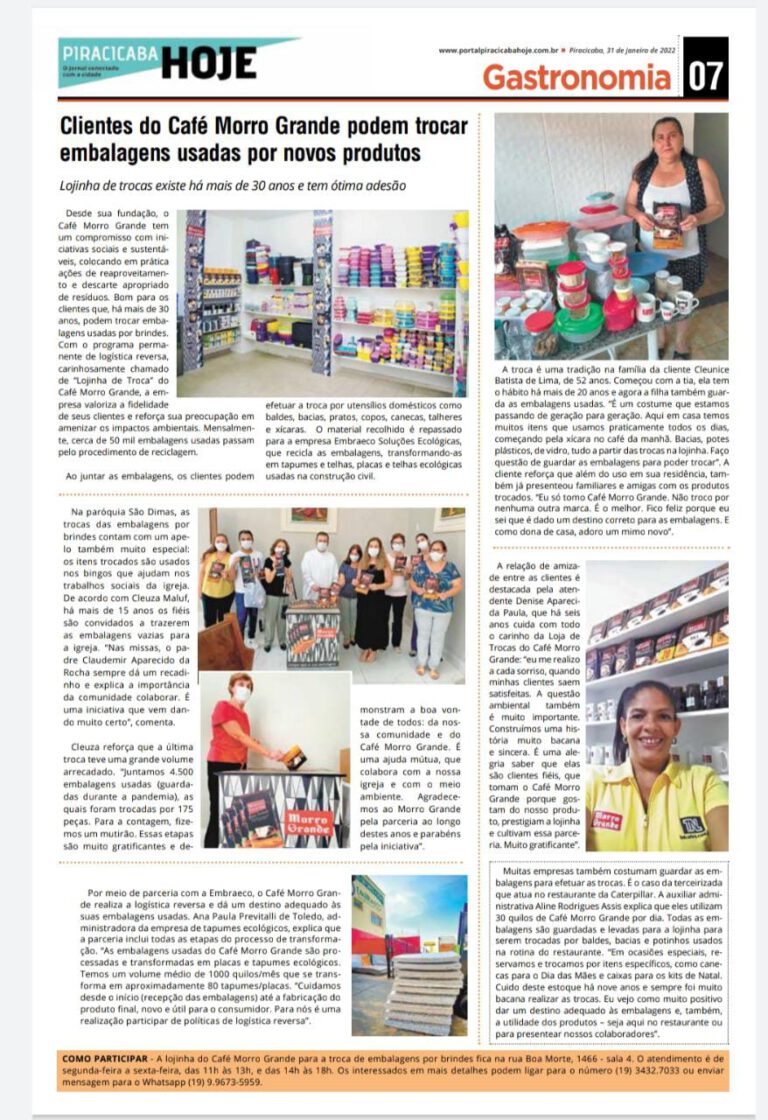 Materia jornal Piracicaba Hoje